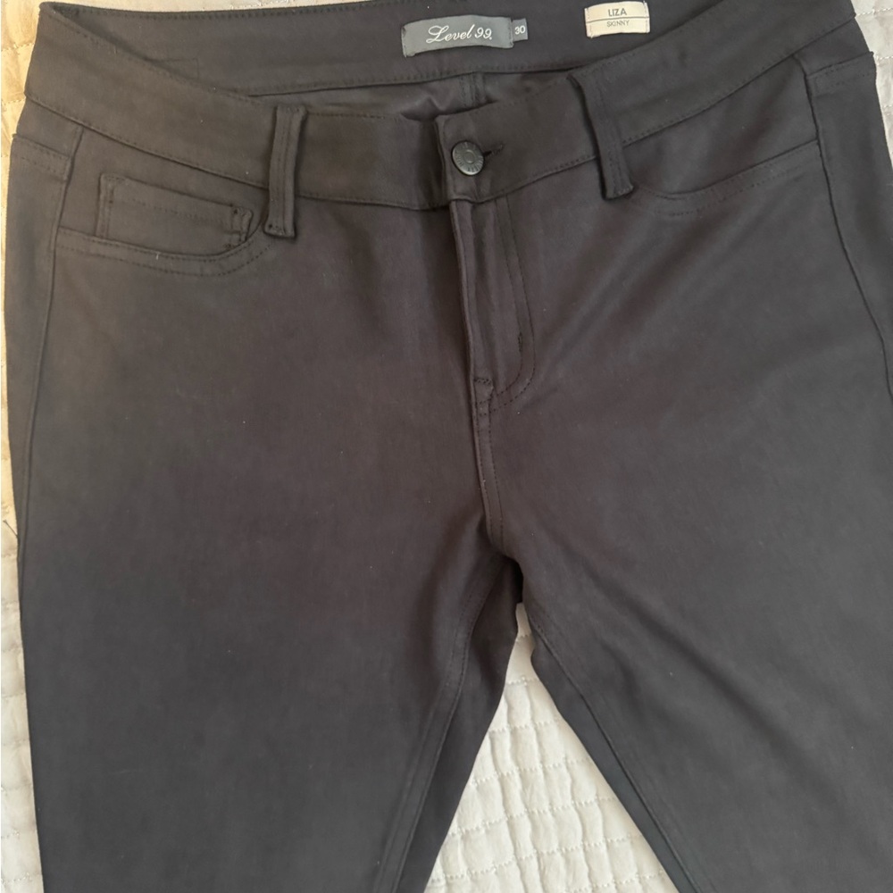 Level 99 Black Suede Jeans Size 30